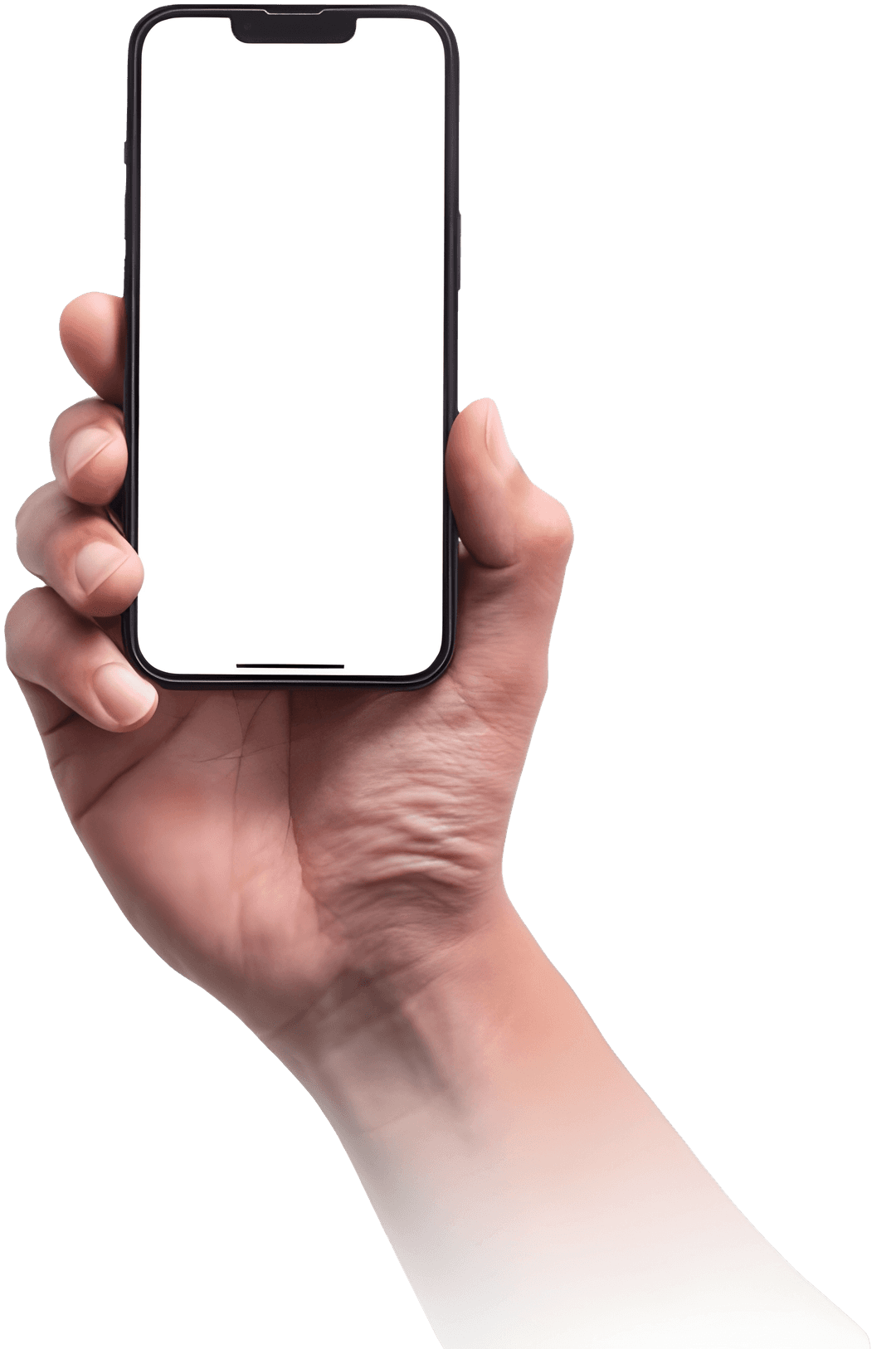 Hand holding smartphone