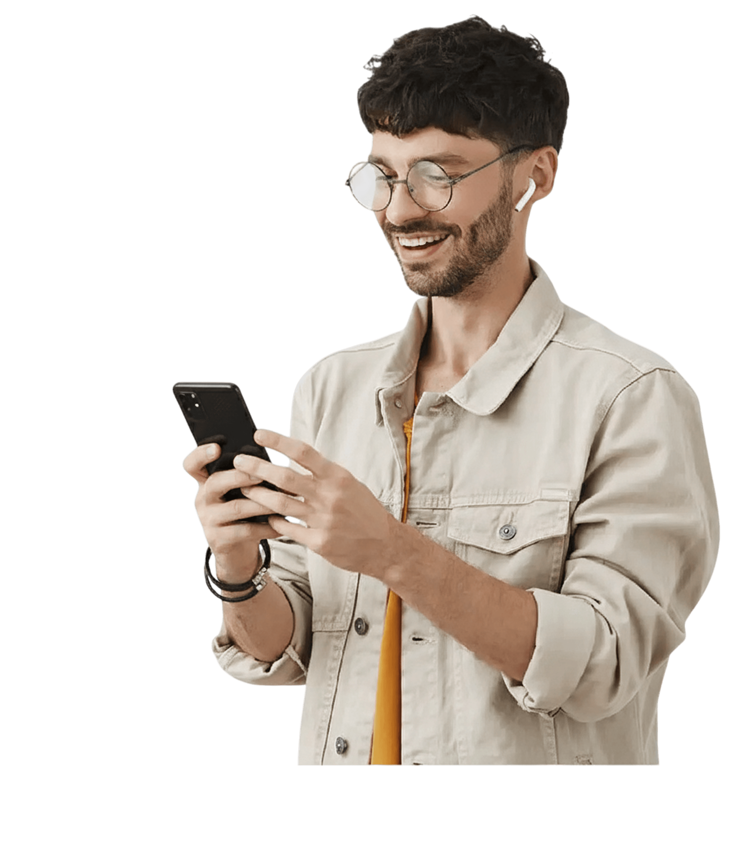 Person using the Rhoam app